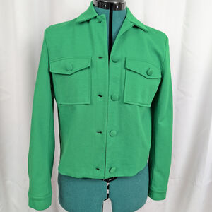 Nicole Miller Green Button Front Jacket XS